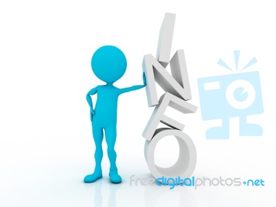 3d Man With Info Text Stock Image