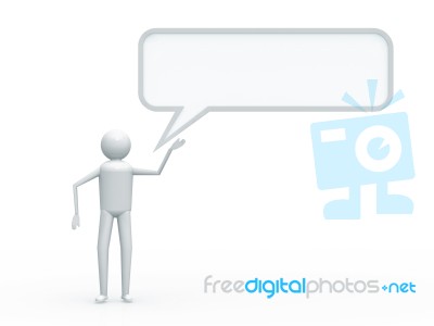 3d Man With Speech Bubble Stock Image