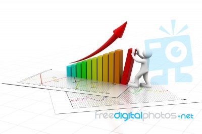 3d Map Making Business Graph Stock Image