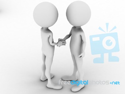 3d Men Handshaking Stock Image