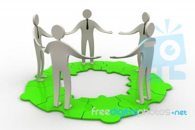 3d Modelling People Connected Stock Image