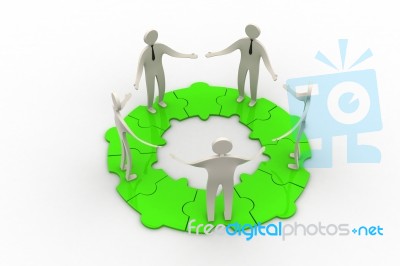 3d Modelling People Connected Stock Image