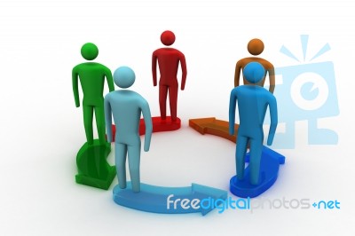 3d Modelling People Connected Stock Image