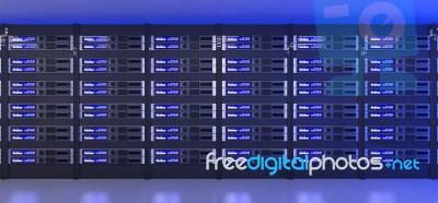 3d Modern Interior Of Server Room Stock Image