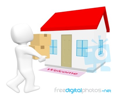3d Moving Home Stock Image
