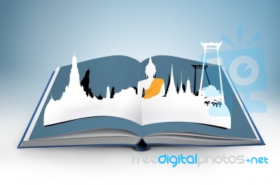 3d Open Book With Thailand Stock Photo