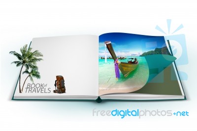 3d Open Book With Thailand Bangkok Travel Concept Stock Photo