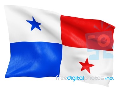 3D Panama Flag Stock Photo