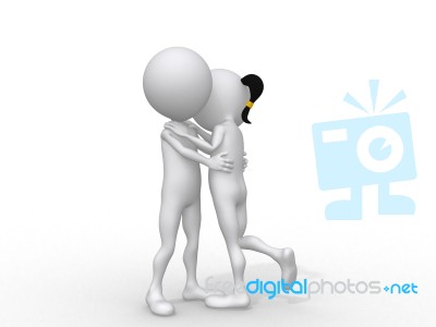 3d People Falling In Love Stock Image