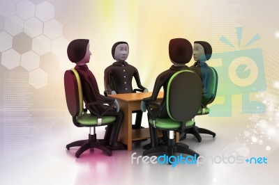 3d People In Business Meeting Stock Image