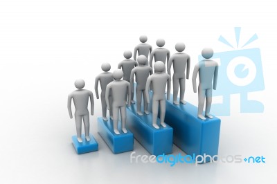 3d People In Group, Leadership Concept Stock Image