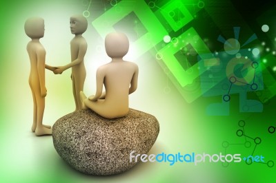 3d People In Meditation Stock Image