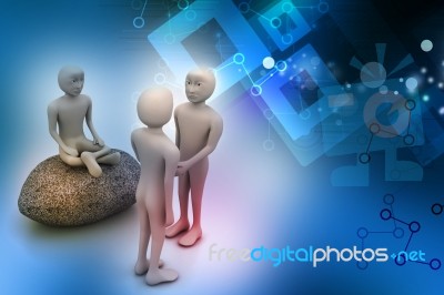 3d People In Meditation Stock Image