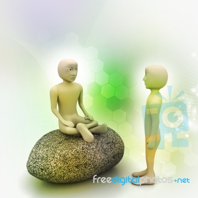 3d People In Meditation Stock Image