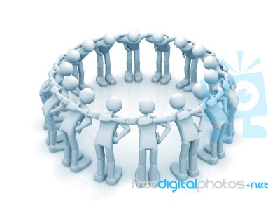 3d People - Men, Teamwork Concept Stock Image