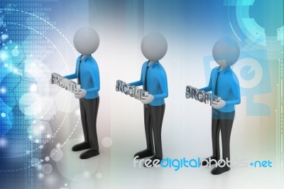 3d People Showing The Business Aims Stock Image