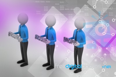 3d People Showing The Business Aims Stock Image