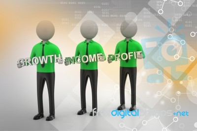 3d People Showing The Business Aims Stock Image