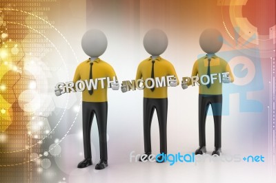 3d People Showing The Business Aims Stock Image