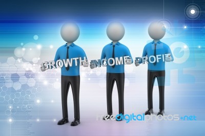 3d People Showing The Business Aims Stock Image