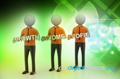 3d People Showing The Business Aims Stock Image