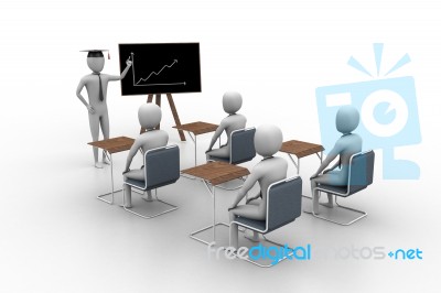 3d People Studying Stock Image