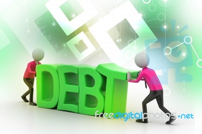 3d People Try To Avoid Debt Stock Image