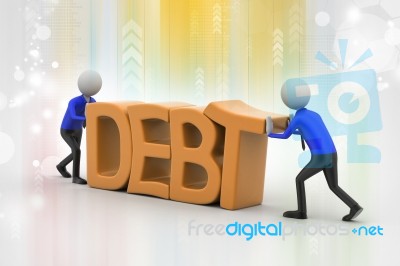 3d People Try To Avoid Debt Stock Image