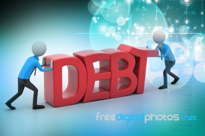 3d People Try To Avoid Debt Stock Image