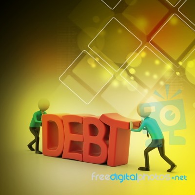 3d People Try To Avoid Debt Stock Image