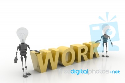 3d People Working   Together Stock Image