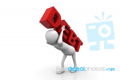 3d Person And Debt Stock Image