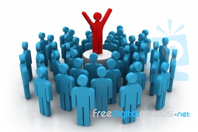 3d Person Icon Leadership And Team Stock Image