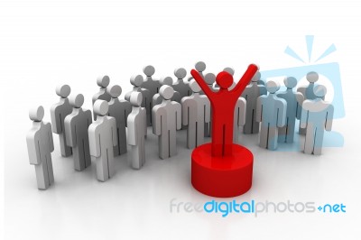 3d Person Icon Leadership And Team Stock Image