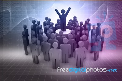 3d Person Icon Leadership And Team Stock Image