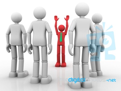 3d Person,  Leadership And Team Concept Stock Image