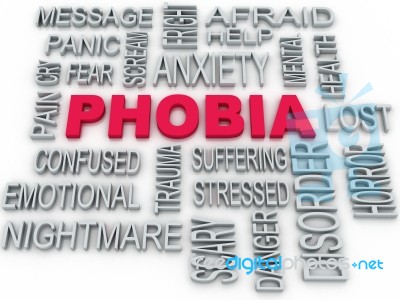 3d Phobia Symbol Conceptual Design Isolated On White. Anxiety Di… Stock Image