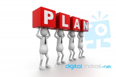 3D Plan Idea Stock Image