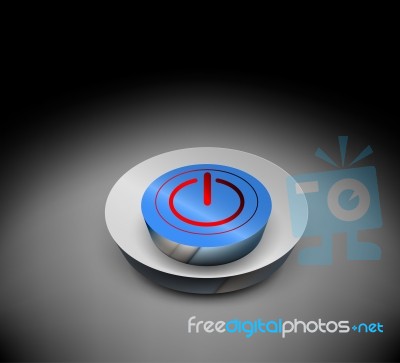 3d Power Off Button Stock Image