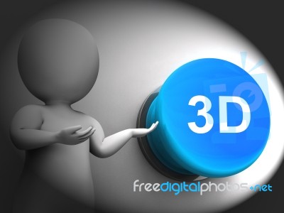 3d Pressed Means Three Dimensional Object Or Image Stock Image