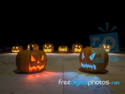 3d Pumpkin Heads Stock Image