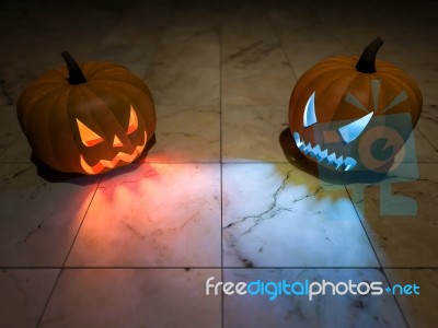 3d Pumpkin Heads Stock Image