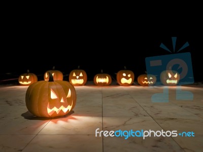 3d Pumpkin Heads Stock Image