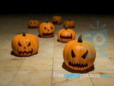 3d Pumpkin Heads Stock Image