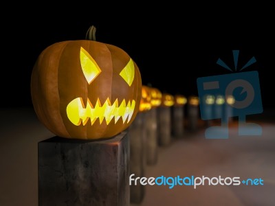 3d Pumpkin Heads Stock Image