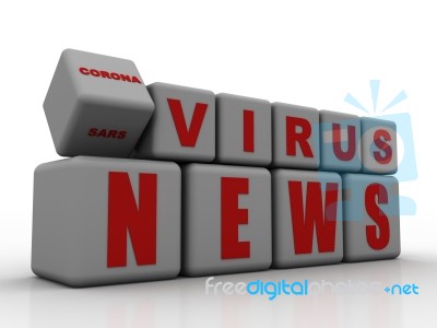 3d Render Corona Virus Disease Covid-19 In Cube Stock Image