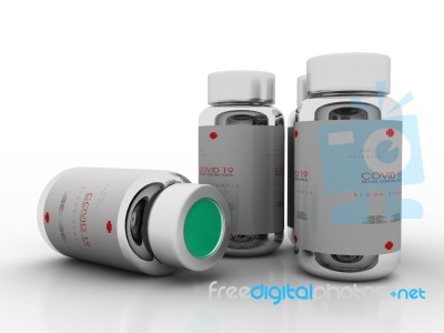 3d Render Corona Virus Disease Covid-19 Lab Testing Stock Image