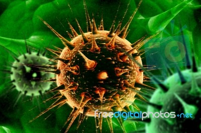 3d Render Corona Virus Disease Covid-19. Microscopic View Of A Infectious Virus Stock Image