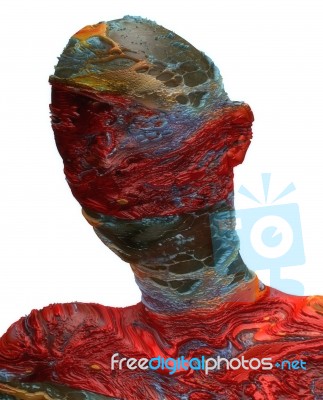 3d Render. Head Human Shattered Portrait Stock Image