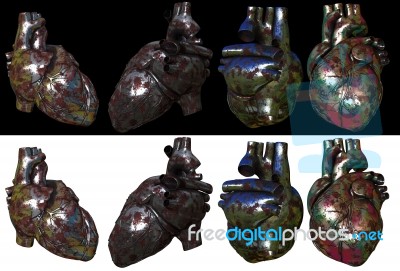 3d Render Ilustration Of The Metal Heart Stock Image